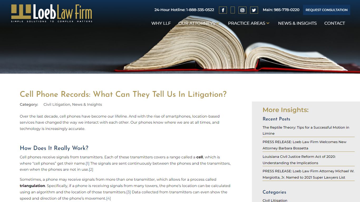 Cell Phone Records: What Can They Tell Us In Litigation?